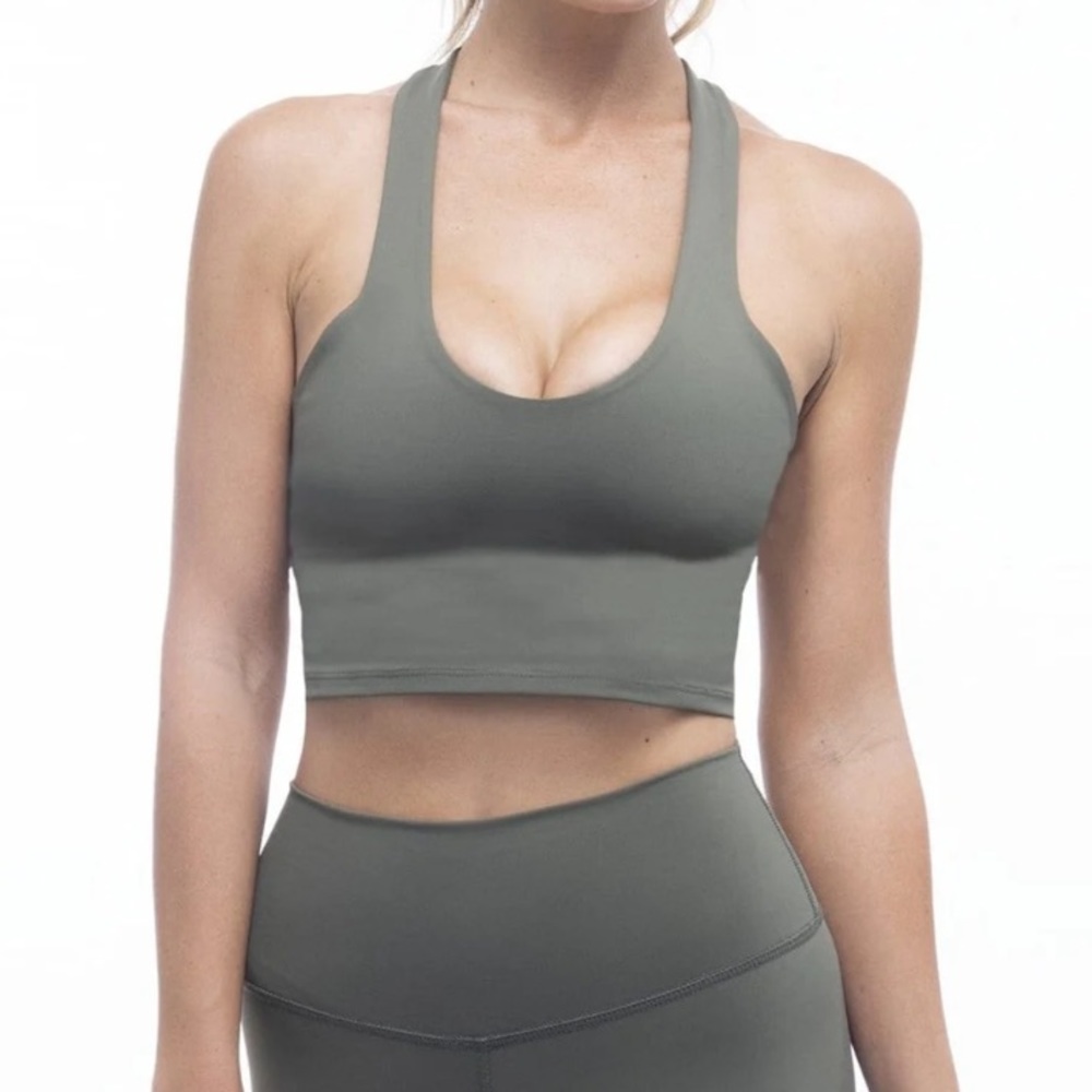NWT Lezat eco-active, sustainable, activewear, workout set, olive green, Size S - Picture 2 of 16